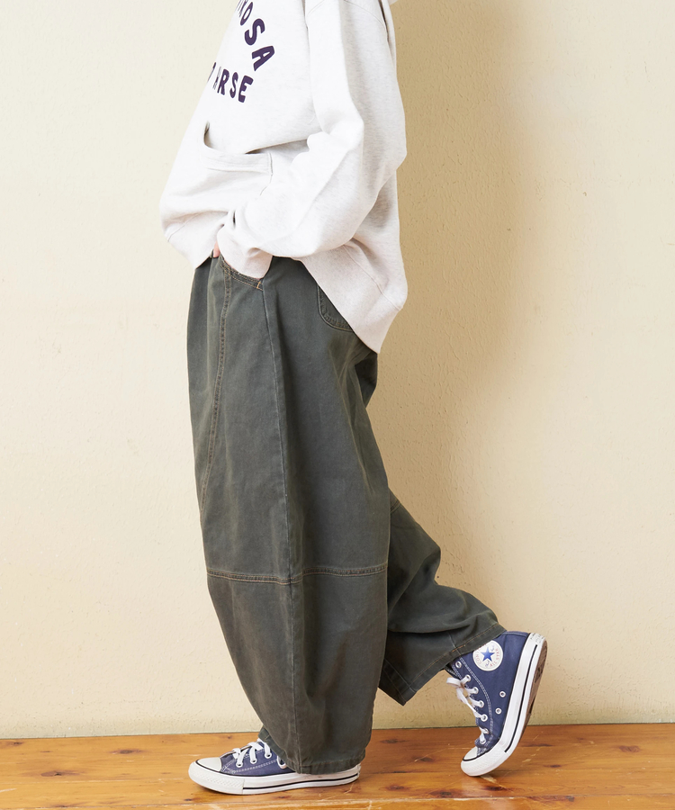 CUBE SUGAR(キューブシュガー) |【秋冬新作】微起毛 ツイル バルーン パンツ