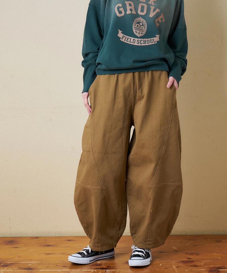 CUBE SUGAR(キューブシュガー) |【秋冬新作】微起毛 ツイル バルーン パンツ