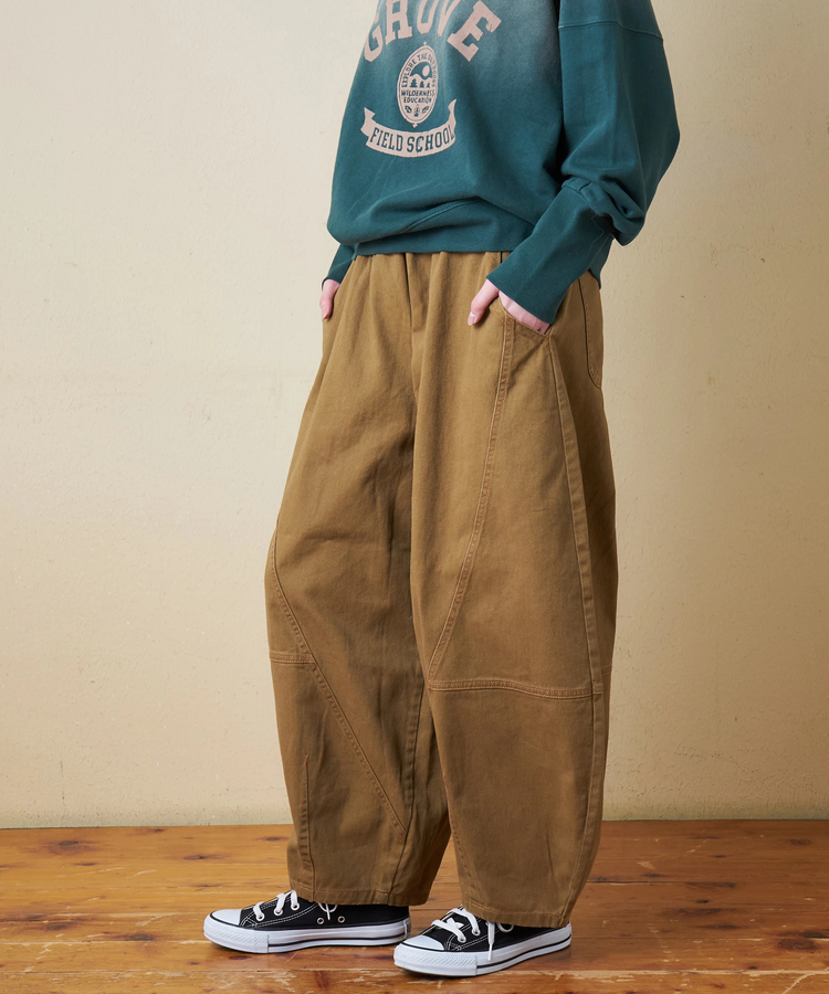 CUBE SUGAR(キューブシュガー) |【秋冬新作】微起毛 ツイル バルーン パンツ