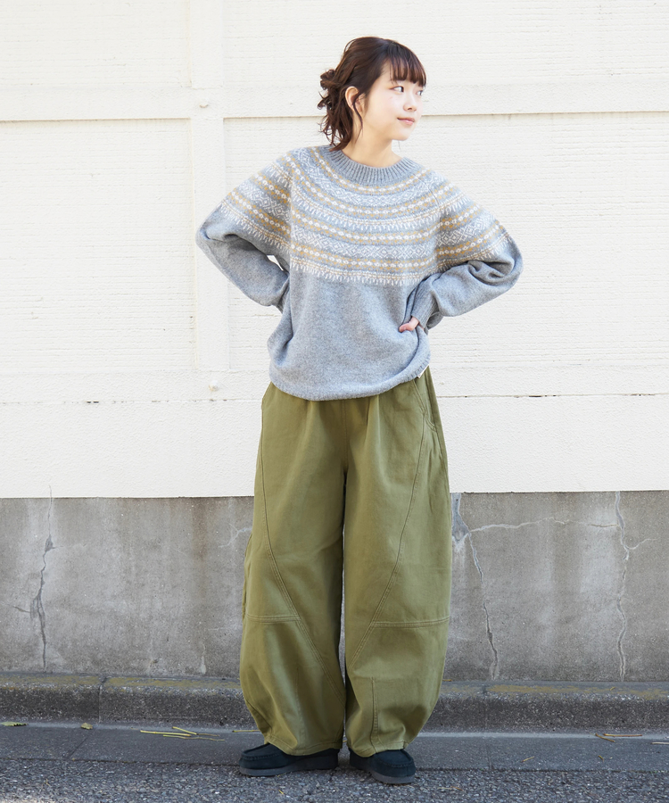 CUBE SUGAR(キューブシュガー) |【秋冬新作】微起毛 ツイル バルーン パンツ
