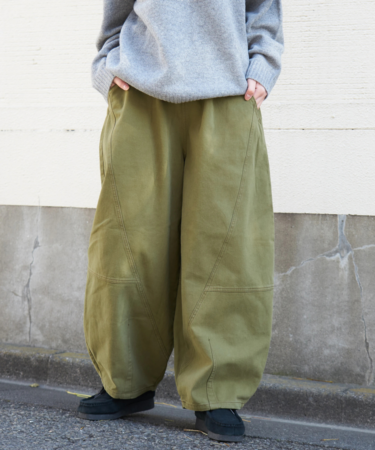 CUBE SUGAR(キューブシュガー) |【秋冬新作】微起毛 ツイル バルーン パンツ