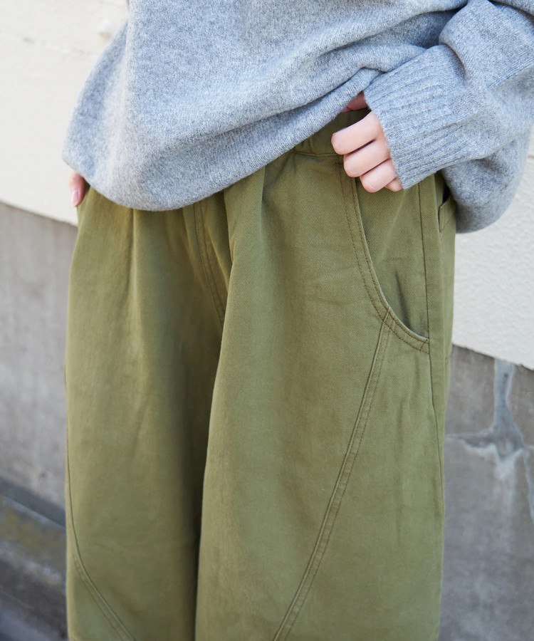 CUBE SUGAR(キューブシュガー) |【秋冬新作】微起毛 ツイル バルーン パンツ