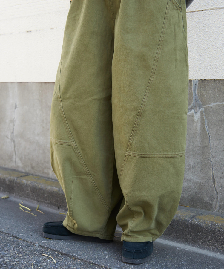 CUBE SUGAR(キューブシュガー) |【秋冬新作】微起毛 ツイル バルーン パンツ