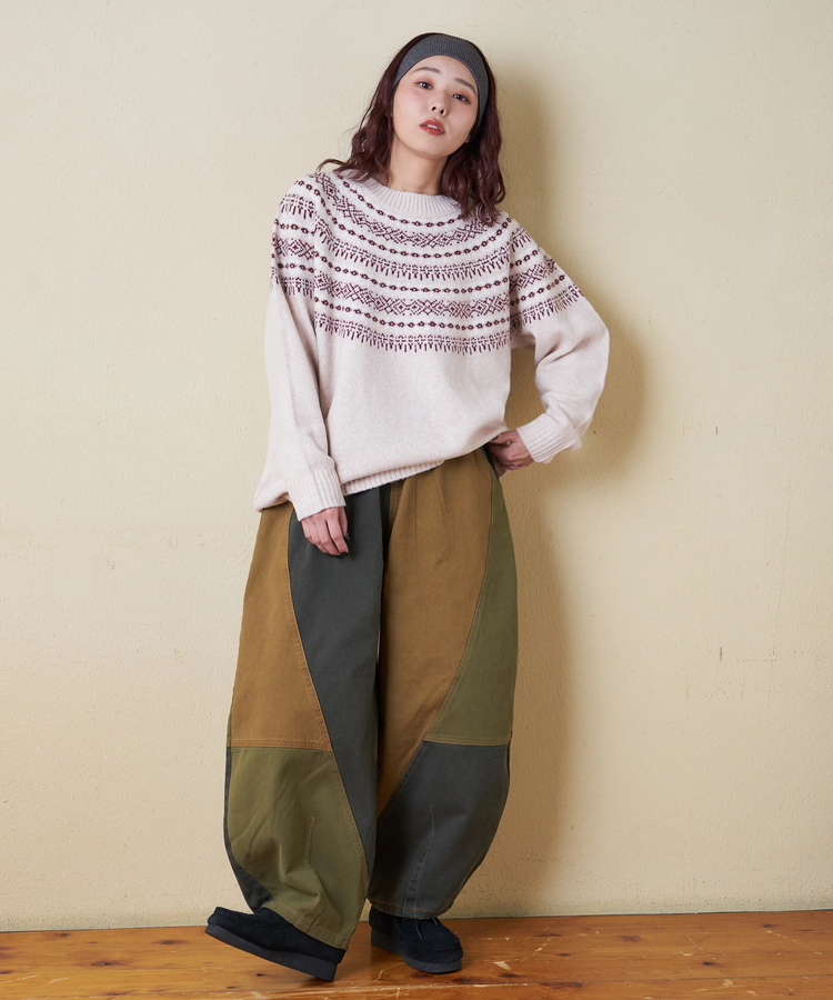 CUBE SUGAR(キューブシュガー) |【秋冬新作】微起毛 ツイル バルーン パンツ