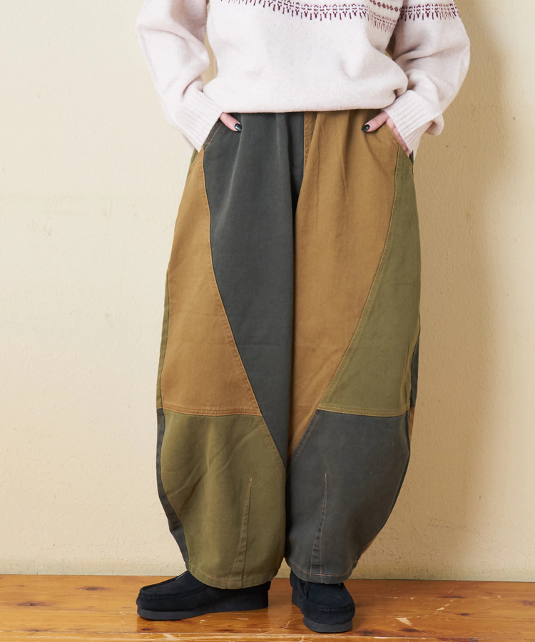 CUBE SUGAR(キューブシュガー) |【秋冬新作】微起毛 ツイル バルーン パンツ
