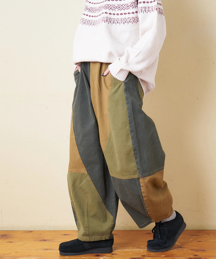 CUBE SUGAR(キューブシュガー) |【秋冬新作】微起毛 ツイル バルーン パンツ