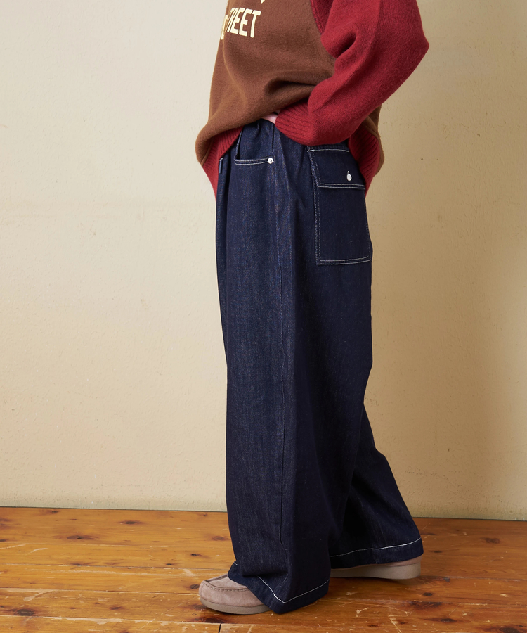 CUBE SUGAR(キューブシュガー) |【冬新作】デニム ワイド イージーパンツ