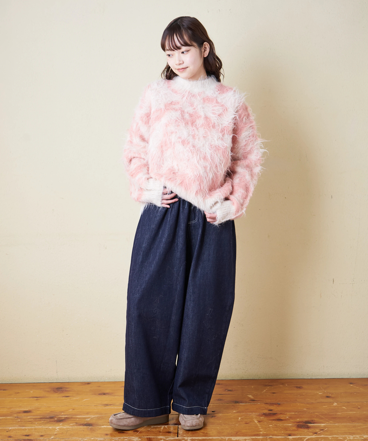 CUBE SUGAR(キューブシュガー) |【冬新作】デニム ワイド イージーパンツ