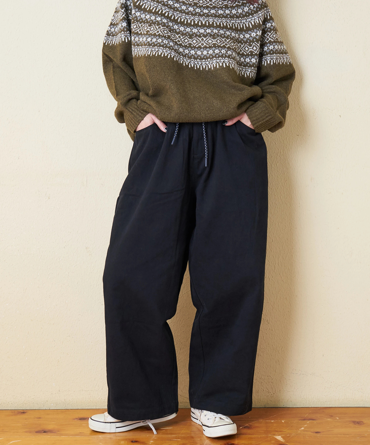 CUBE SUGAR(キューブシュガー) |【冬新作】ピーチツイル ワイド イージーパンツ