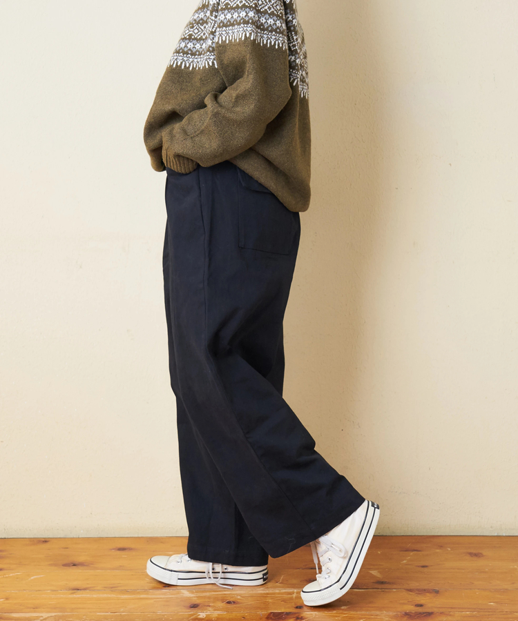 CUBE SUGAR(キューブシュガー) |【冬新作】ピーチツイル ワイド イージーパンツ
