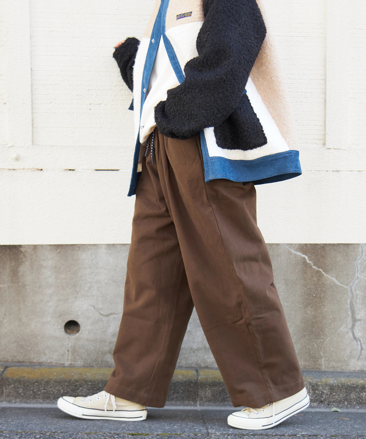 CUBE SUGAR(キューブシュガー) |【冬新作】ピーチツイル ワイド イージーパンツ