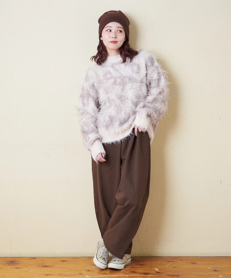 CUBE SUGAR(キューブシュガー) |【冬新作】ピーチツイル ワイド イージーパンツ