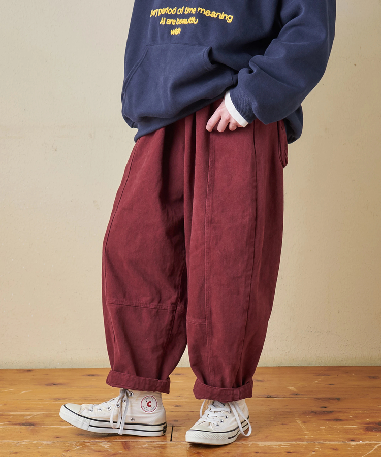 CUBE SUGAR(キューブシュガー) |【秋冬新作】ピーチツイル 立体 ポケット バルーンパンツ