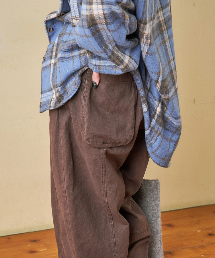 CUBE SUGAR(キューブシュガー) |【秋冬新作】ピーチツイル 立体 ポケット バルーンパンツ