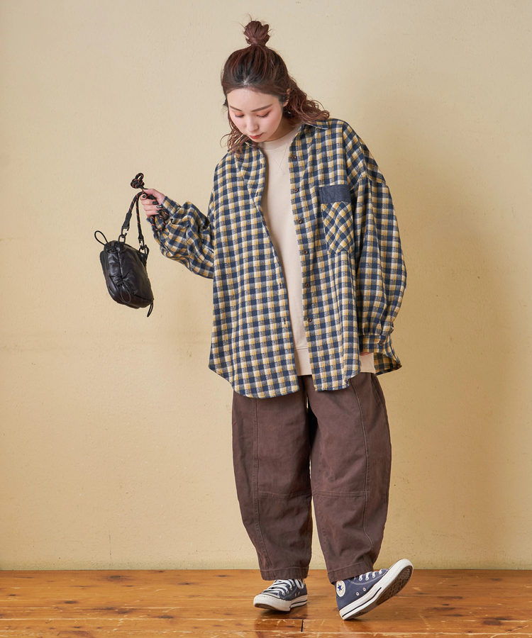 CUBE SUGAR(キューブシュガー) |【秋冬新作】ピーチツイル 立体 ポケット バルーンパンツ