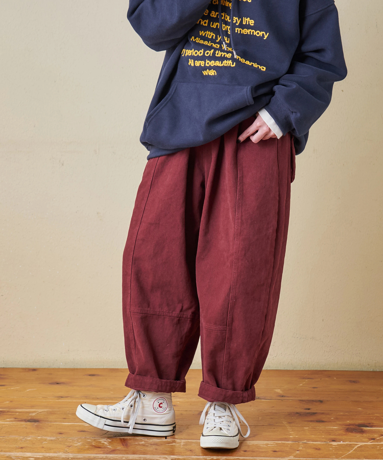 CUBE SUGAR(キューブシュガー) |【秋冬新作】ピーチツイル 立体 ポケット バルーンパンツ