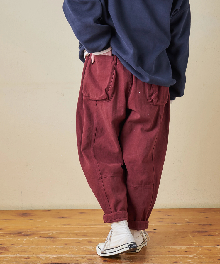 CUBE SUGAR(キューブシュガー) |【秋冬新作】ピーチツイル 立体 ポケット バルーンパンツ