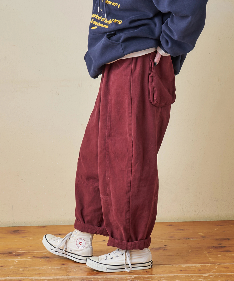 CUBE SUGAR(キューブシュガー) |【秋冬新作】ピーチツイル 立体 ポケット バルーンパンツ