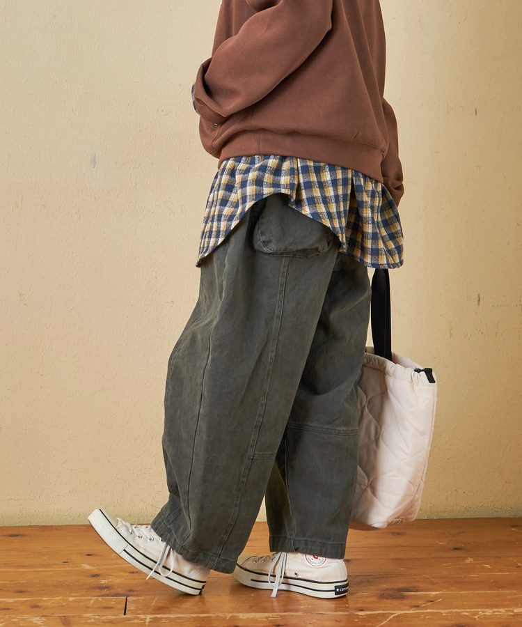 CUBE SUGAR(キューブシュガー) |【秋冬新作】ピーチツイル 立体 ポケット バルーンパンツ