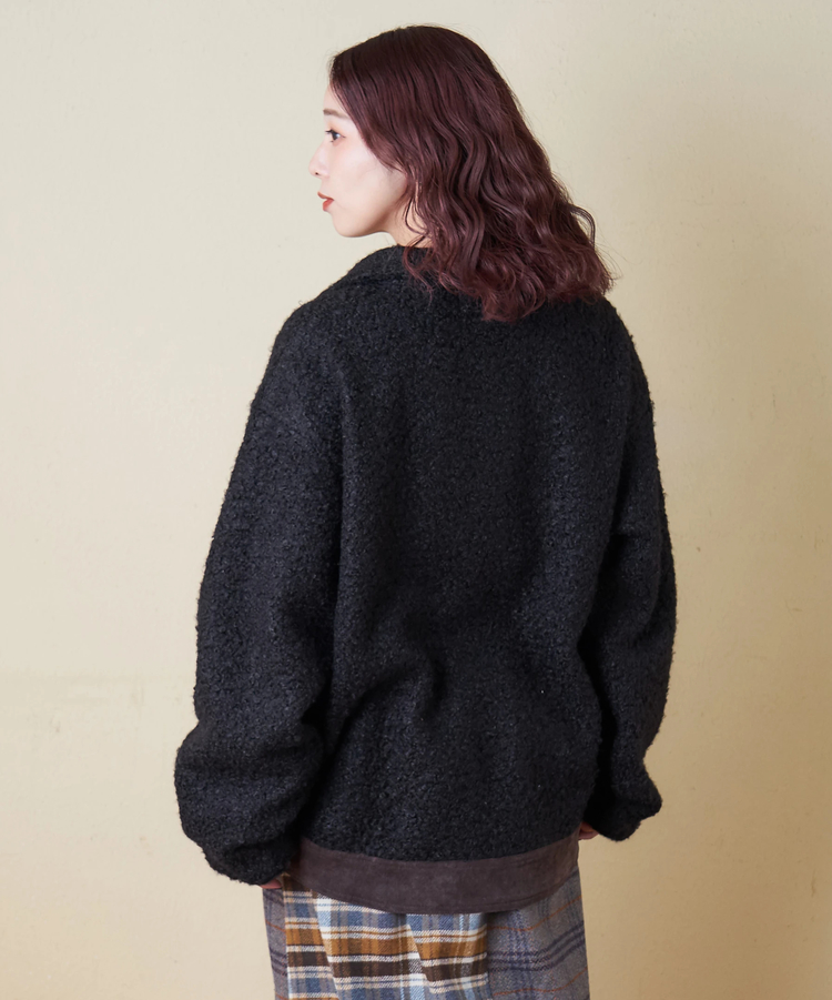 CUBE SUGAR(キューブシュガー) |【冬新作】プードルファー スタンドカラー 配色 ブルゾン