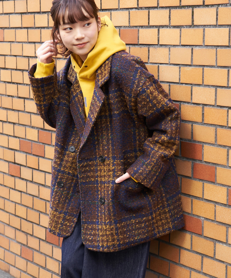 CUBE SUGAR(キューブシュガー) |【冬新作】ツイード チェック ダブルコート