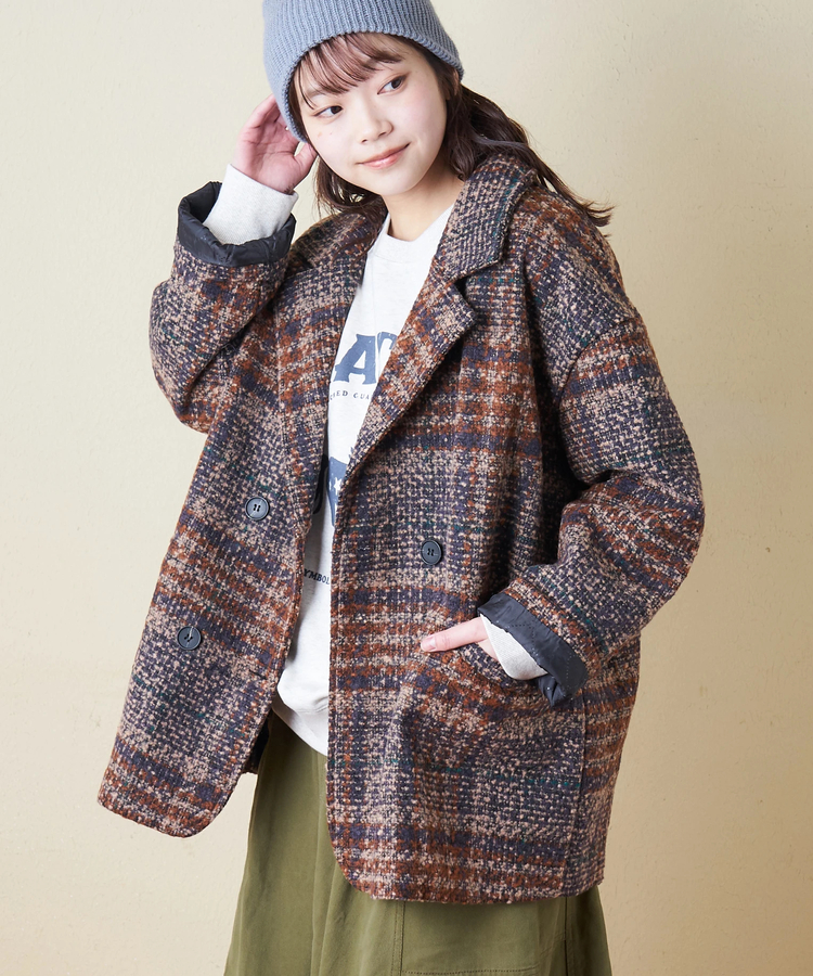 CUBE SUGAR(キューブシュガー) |【冬新作】ツイード チェック ダブルコート