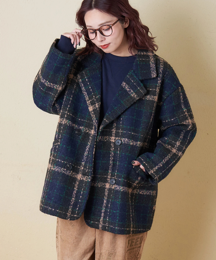CUBE SUGAR(キューブシュガー) |【冬新作】ツイード チェック ダブルコート