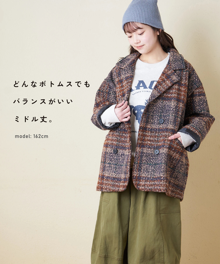CUBE SUGAR(キューブシュガー) |【冬新作】ツイード チェック ダブルコート
