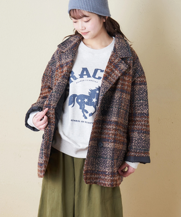 CUBE SUGAR(キューブシュガー) |【冬新作】ツイード チェック ダブルコート