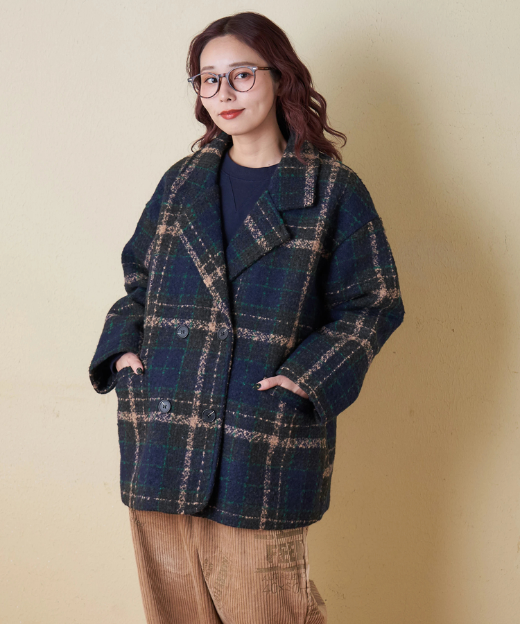 CUBE SUGAR(キューブシュガー) |【冬新作】ツイード チェック ダブルコート