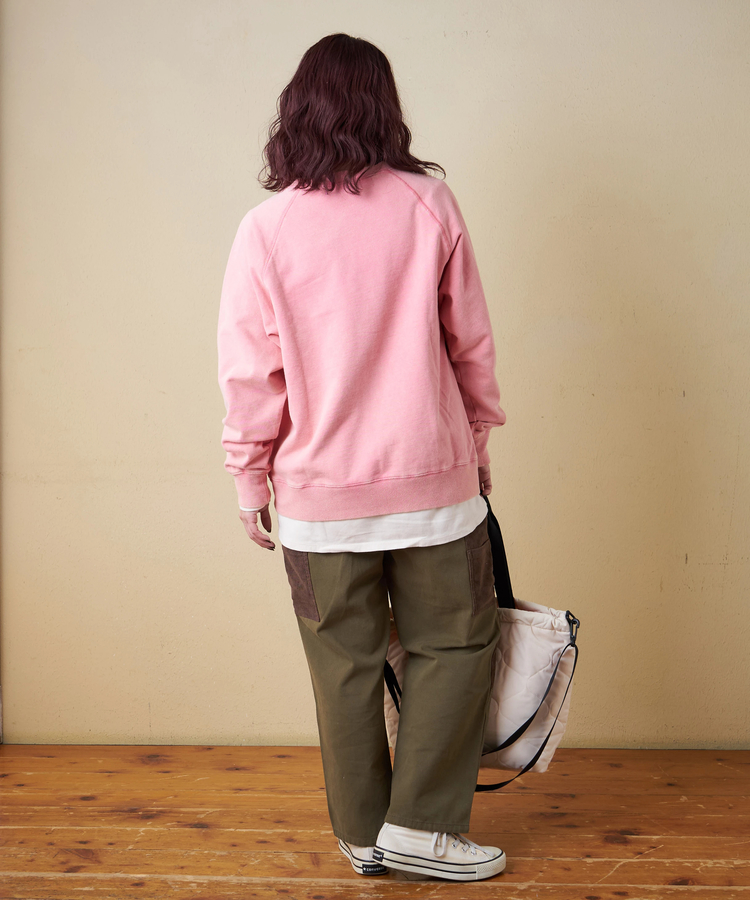 CUBE SUGAR(キューブシュガー) |【秋冬新作】パウダー加工 裏毛 ラグランスリーブ プルオーバー