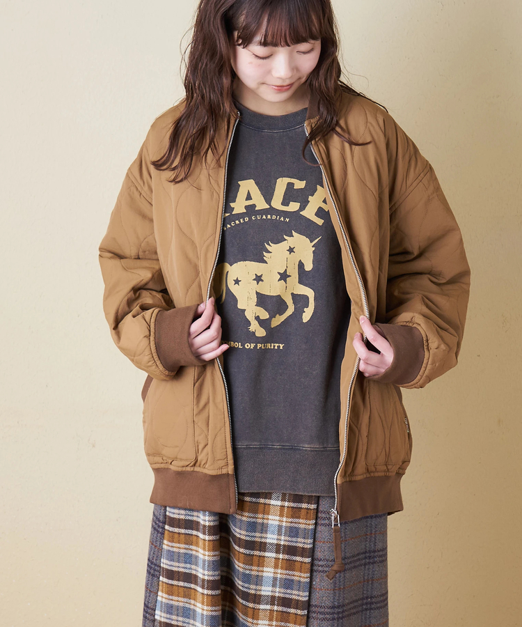 CUBE SUGAR(キューブシュガー) |【秋冬新作】パウダー加工 裏毛 ラグランスリーブ プルオーバー