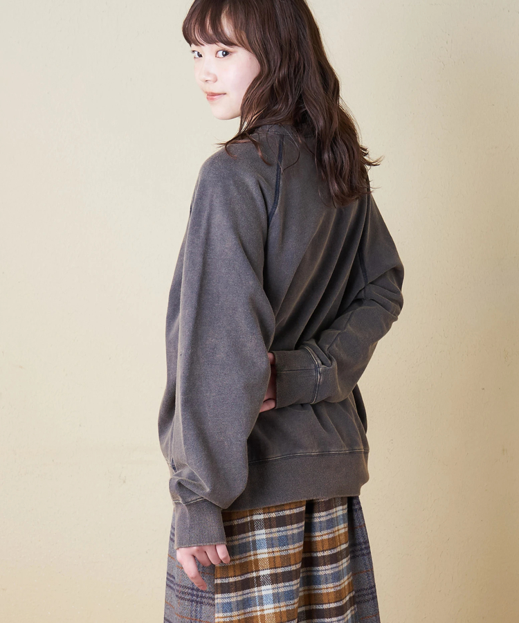 CUBE SUGAR(キューブシュガー) |【秋冬新作】パウダー加工 裏毛 ラグランスリーブ プルオーバー