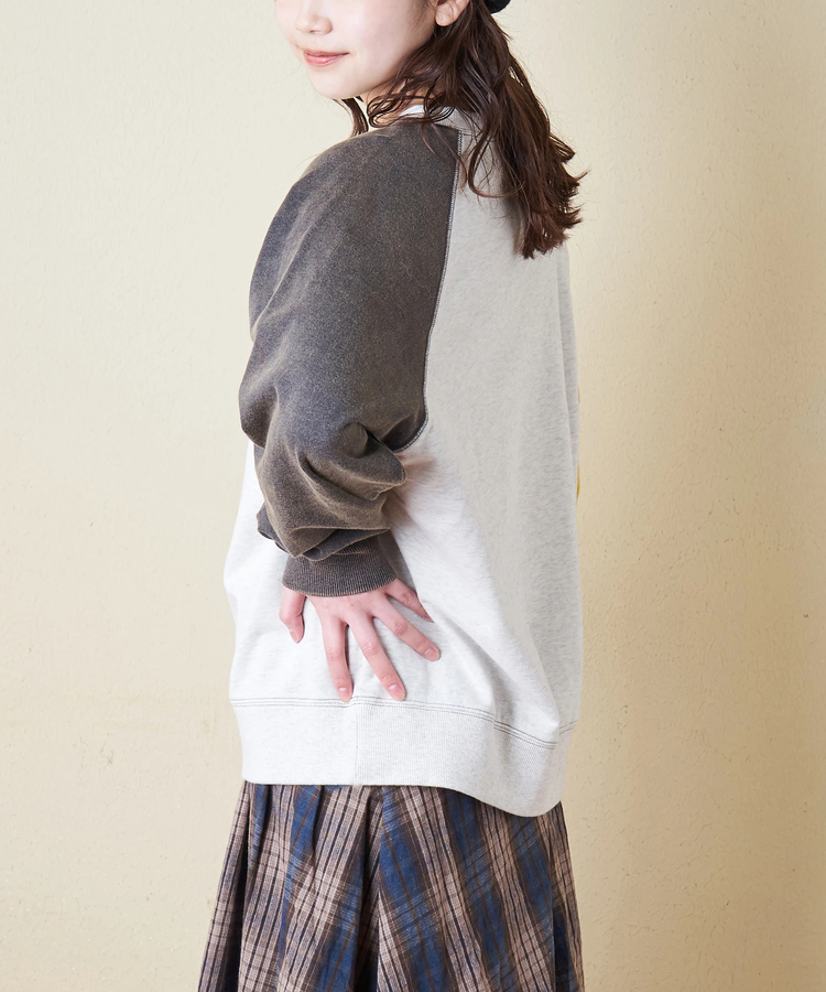 CUBE SUGAR(キューブシュガー) |【秋冬新作】パウダー加工 裏毛 ラグランスリーブ プルオーバー