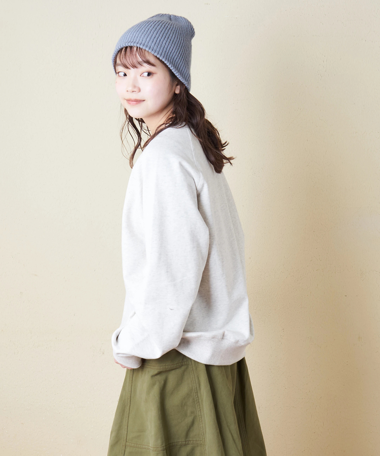 CUBE SUGAR(キューブシュガー) |【秋冬新作】パウダー加工 裏毛 ラグランスリーブ プルオーバー