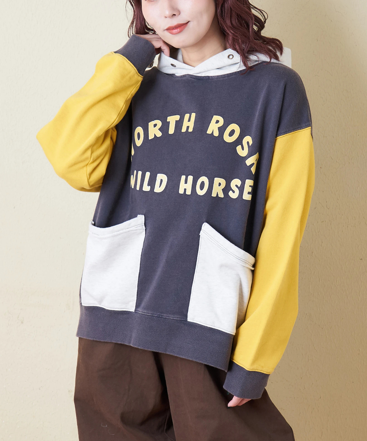 CUBE SUGAR(キューブシュガー) |【秋冬新作】パウダー加工 裏毛 パッチポケット プルオーバーパーカー