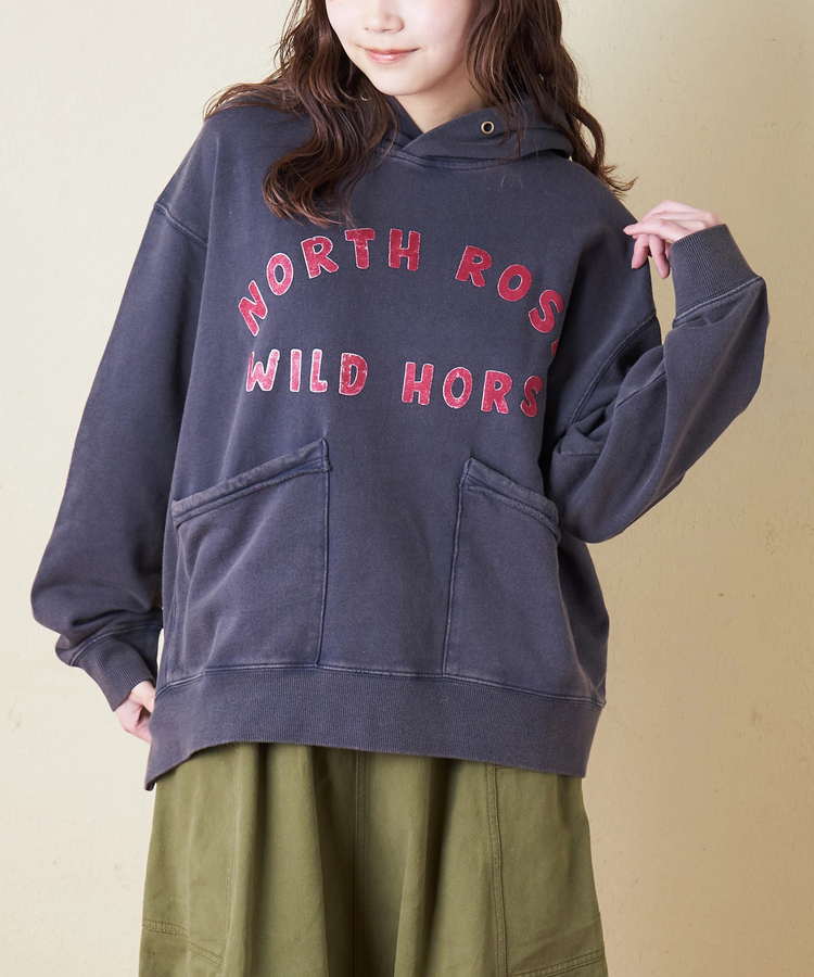 CUBE SUGAR(キューブシュガー) |【秋冬新作】パウダー加工 裏毛 パッチポケット プルオーバーパーカー