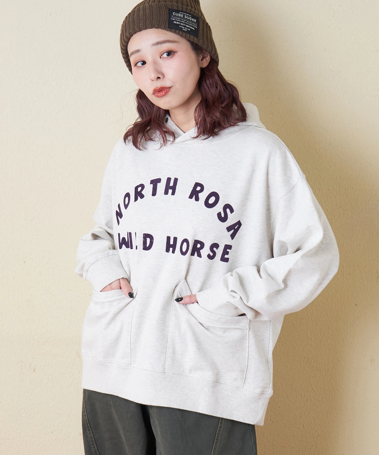 CUBE SUGAR(キューブシュガー) |【秋冬新作】パウダー加工 裏毛 パッチポケット プルオーバーパーカー