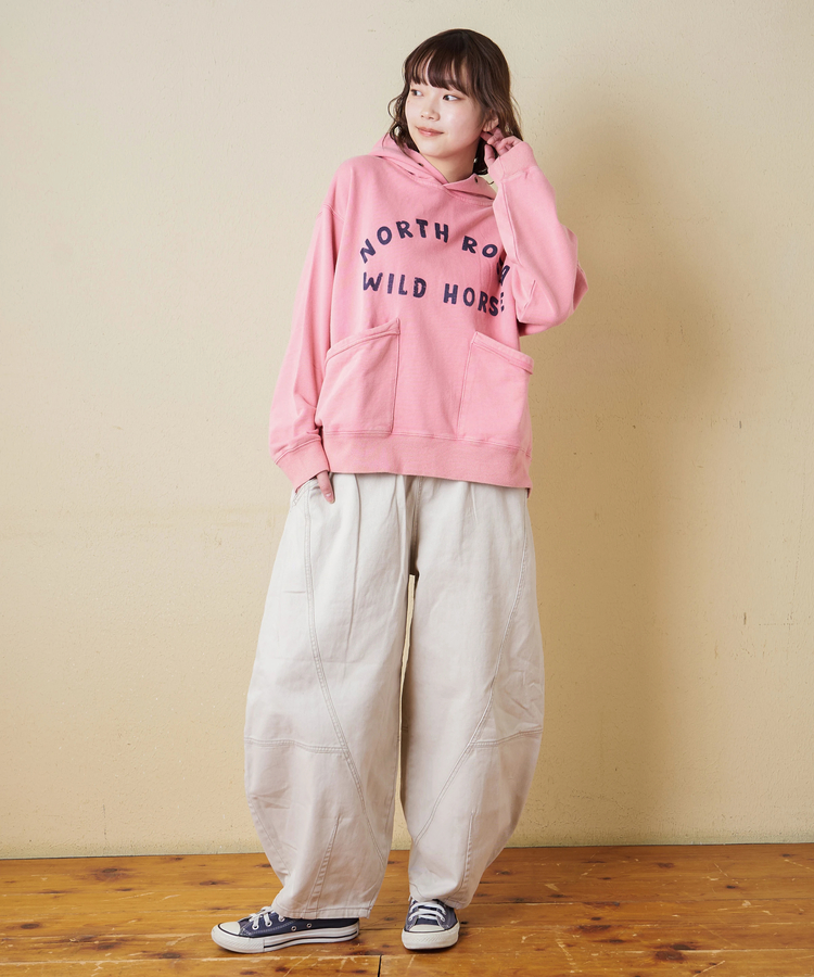 CUBE SUGAR(キューブシュガー) |【秋冬新作】パウダー加工 裏毛 パッチポケット プルオーバーパーカー