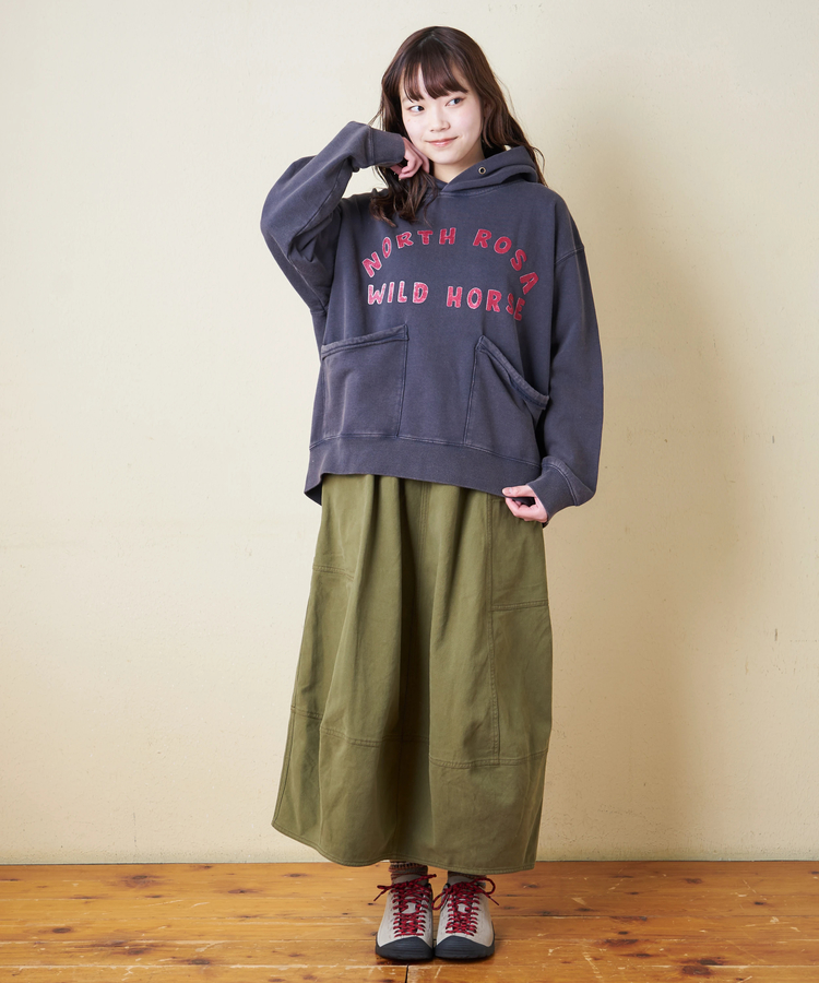 CUBE SUGAR(キューブシュガー) |【秋冬新作】パウダー加工 裏毛 パッチポケット プルオーバーパーカー