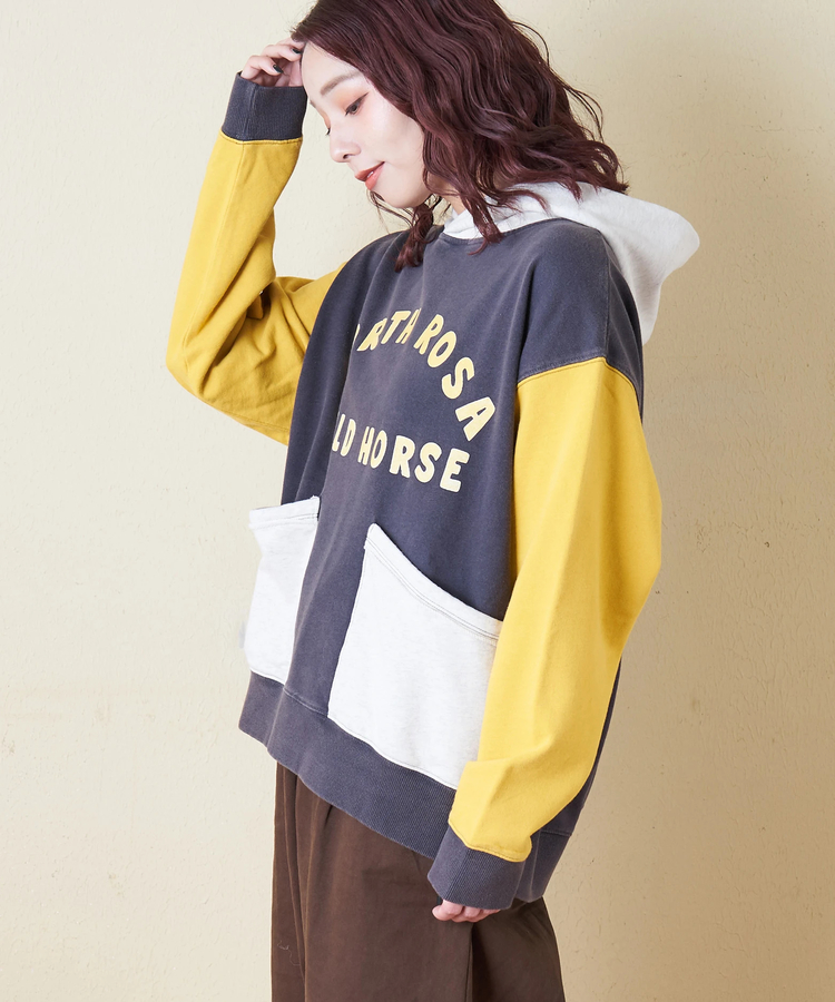 CUBE SUGAR(キューブシュガー) |【秋冬新作】パウダー加工 裏毛 パッチポケット プルオーバーパーカー