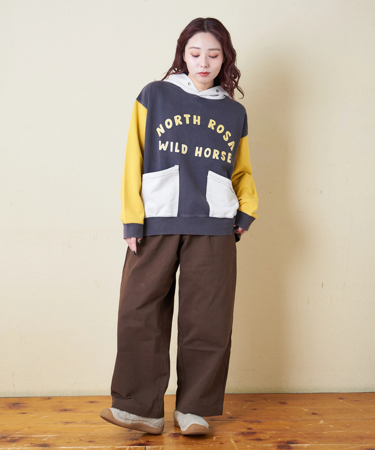 CUBE SUGAR(キューブシュガー) |【秋冬新作】パウダー加工 裏毛 パッチポケット プルオーバーパーカー