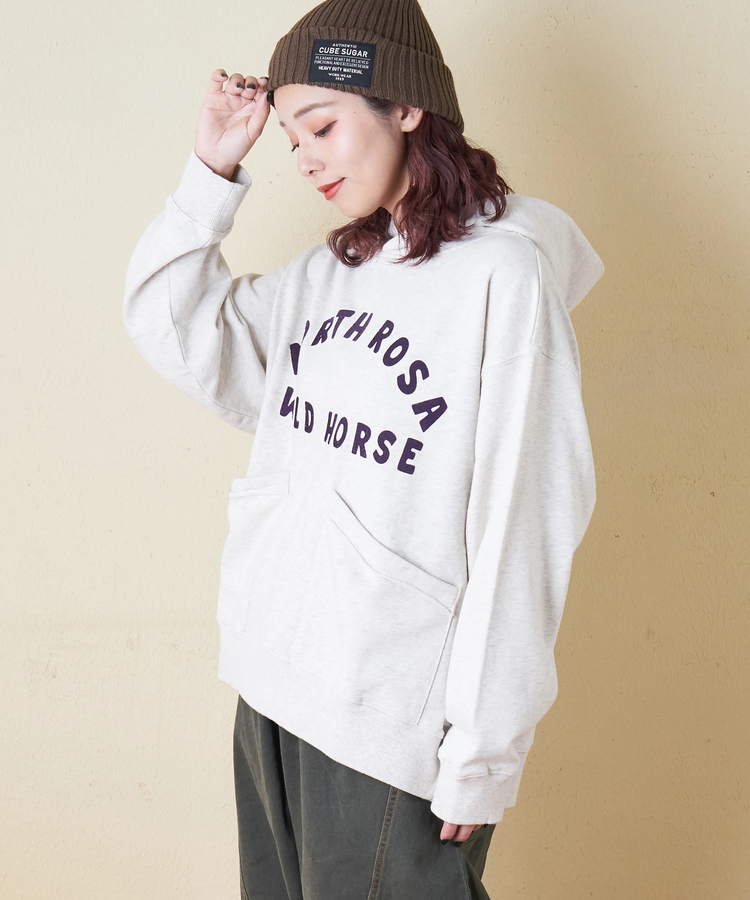 CUBE SUGAR(キューブシュガー) |【秋冬新作】パウダー加工 裏毛 パッチポケット プルオーバーパーカー