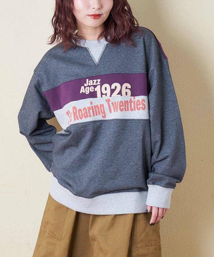 CUBE SUGAR(キューブシュガー) |【冬新作】裏毛 身頃切替 クルーネック プルオーバー スウェット