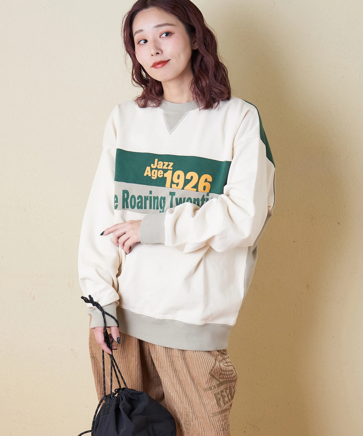 CUBE SUGAR(キューブシュガー) |【冬新作】裏毛 身頃切替 クルーネック プルオーバー スウェット