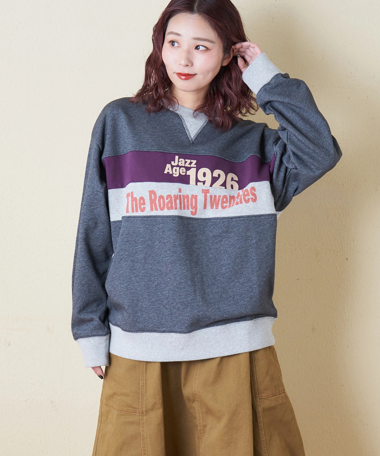 CUBE SUGAR(キューブシュガー) |【冬新作】裏毛 身頃切替 クルーネック プルオーバー スウェット