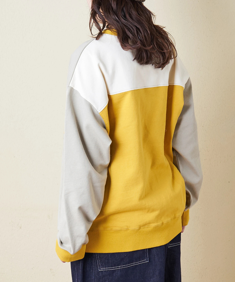 CUBE SUGAR(キューブシュガー) |【冬新作】裏毛 身頃切替 クルーネック プルオーバー スウェット