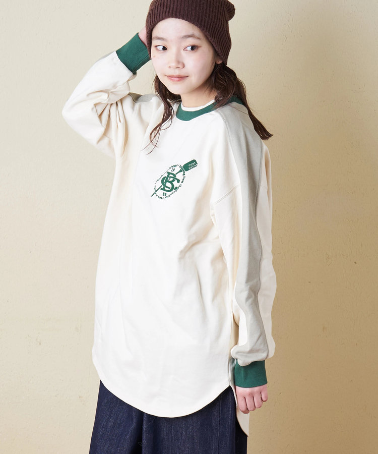 CUBE SUGAR(キューブシュガー) |【冬新作】裏毛 袖切替 ビッグ プルオーバー スウェット