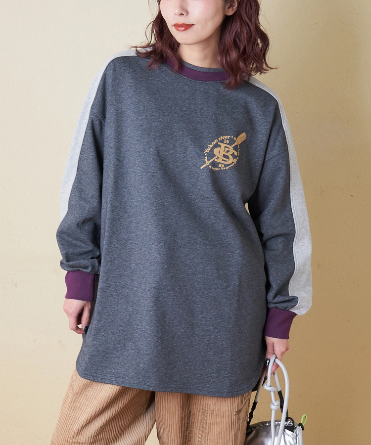 CUBE SUGAR(キューブシュガー) |【冬新作】裏毛 袖切替 ビッグ プルオーバー スウェット