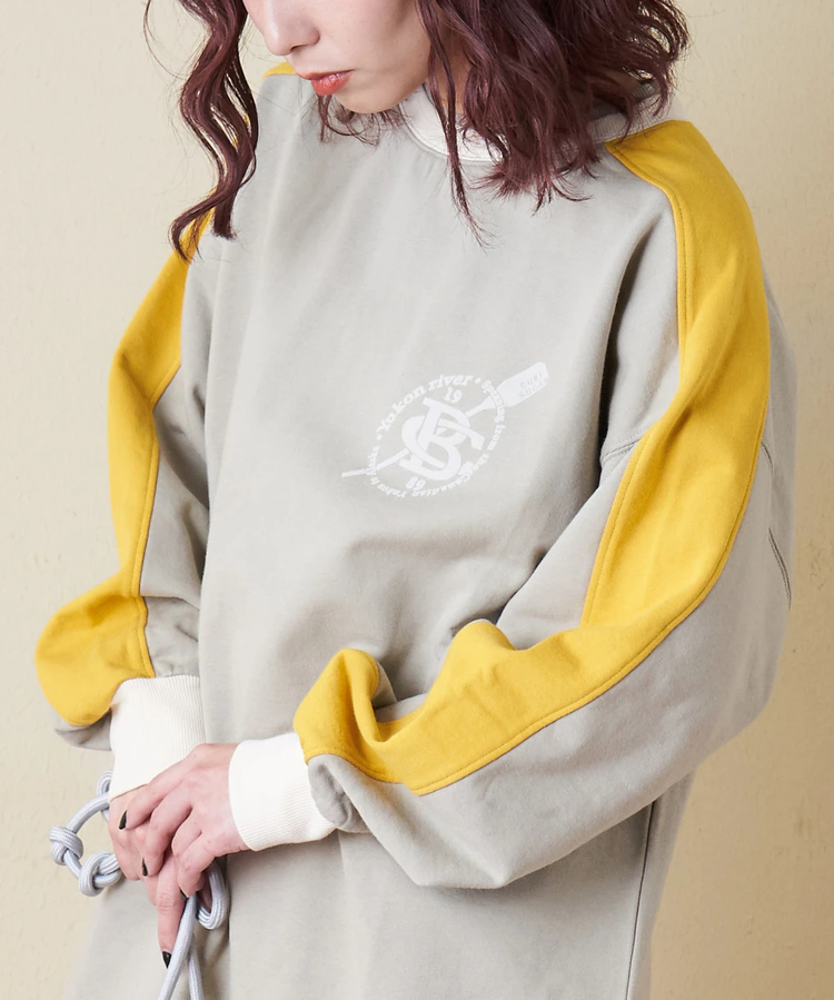 CUBE SUGAR(キューブシュガー) |【冬新作】裏毛 袖切替 ビッグ プルオーバー スウェット